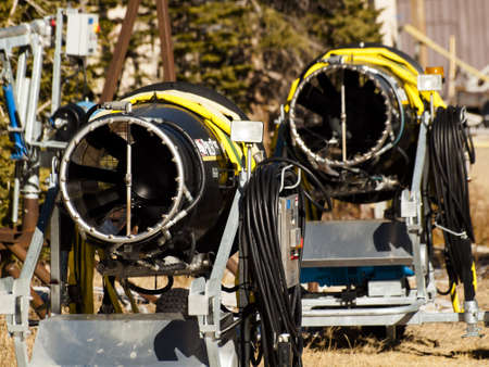 Row of snoguns ready for work on 2012 ski season in Loveland Basin, Colorado.のeditorial素材
