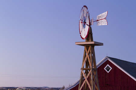 Old Red Barn at the 17mile House Farm Park, Colorado.のeditorial素材