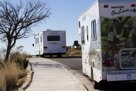 Vacationing in a recreational vehicle in the Carlsbad Caverns National Park.