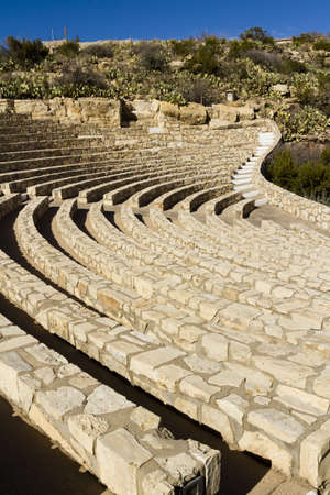 Amphitheater at Carlsbad Caverns where the evening bat flights are observed by tourists.の写真素材