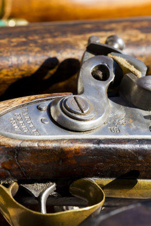 Antique muzzleloaders on display.