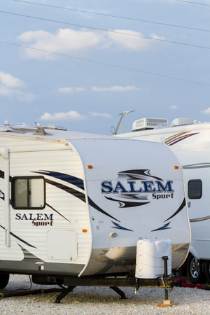 Motorhome campground on South Padre Island, TX.