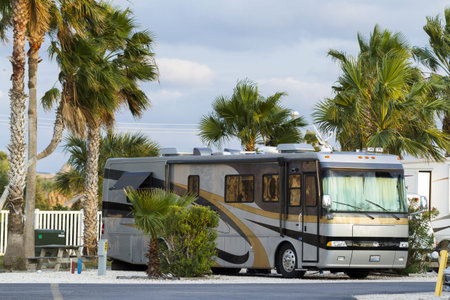 Motorhome campground on South Padre Island, TX.のeditorial素材