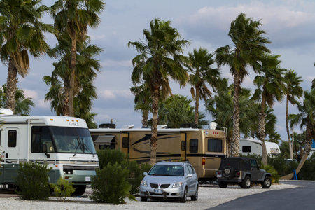 Motorhome campground on South Padre Island, TX.のeditorial素材
