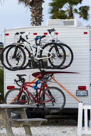 Motorhome campground on South Padre Island, TX.のeditorial素材