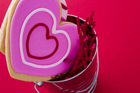 Sugar cookies decorated for Valentine's Day.