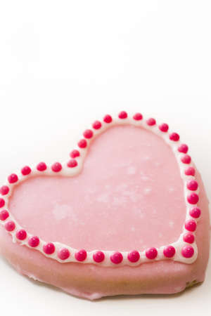 Gourtmet heart shaped cookies decorated for Valentine's Day.の写真素材
