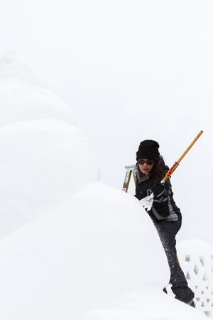 2013 Budweiser International Snow Sculpture Championships in Breckenridge, Colorado.のeditorial素材