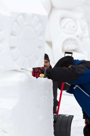 2013 Budweiser International Snow Sculpture Championships in Breckenridge, Colorado.のeditorial素材