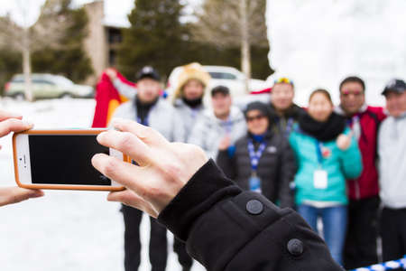 2013 Budweiser International Snow Sculpture Championships in Breckenridge, Colorado.のeditorial素材