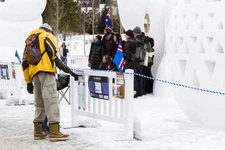 2013 Budweiser International Snow Sculpture Championships in Breckenridge, Colorado.のeditorial素材