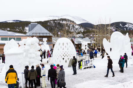 2013 Budweiser International Snow Sculpture Championships in Breckenridge, Colorado.のeditorial素材