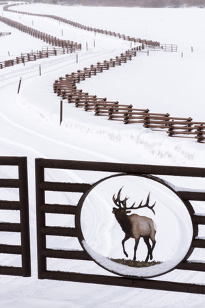 A custome gate to private ranch.のeditorial素材