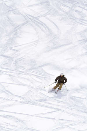 Skiing at Howelsen Hill in Steamboat Springs, Colorado.のeditorial素材