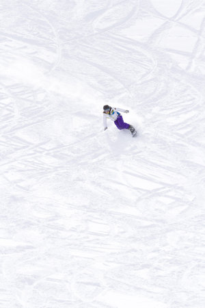 Skiing at Howelsen Hill in Steamboat Springs, Colorado.のeditorial素材