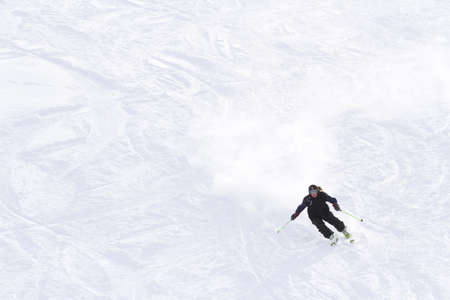 Skiing at Howelsen Hill in Steamboat Springs, Colorado.のeditorial素材