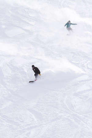 Skiing at Howelsen Hill in Steamboat Springs, Colorado.のeditorial素材