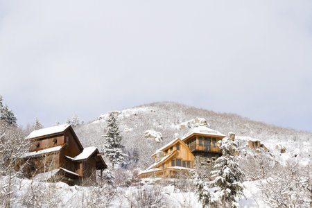Luxury residential structures in the mountains.