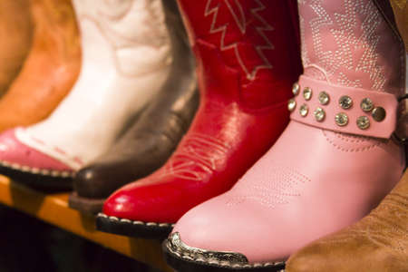 Cowboy boots on dispaly in the store.のeditorial素材