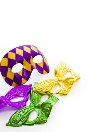 Mardi Gras masks on white backgound.の写真素材