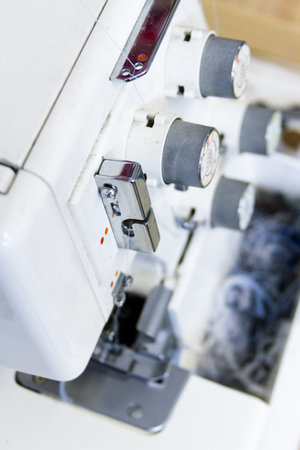 Sewing machine in tailor shop.