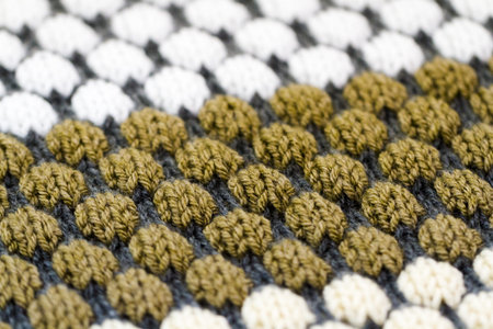 Hand made pattern with knitting.