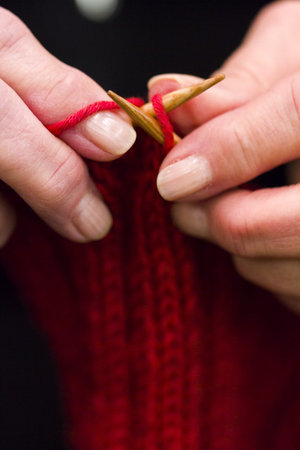 Hand made pattern with knitting.