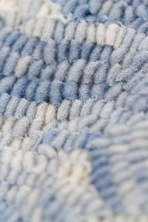 Work in progress of rug hooking.の写真素材