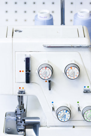 Sewing machine in tailor shop.
