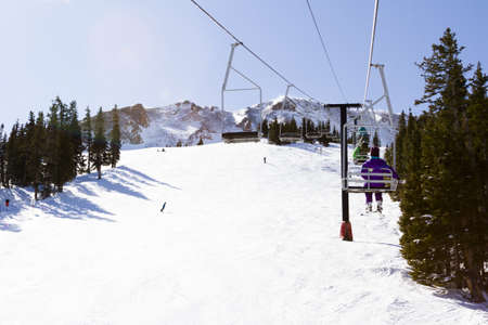 2012-2013 skiing season at Loveland ski resort, Colorado.のeditorial素材