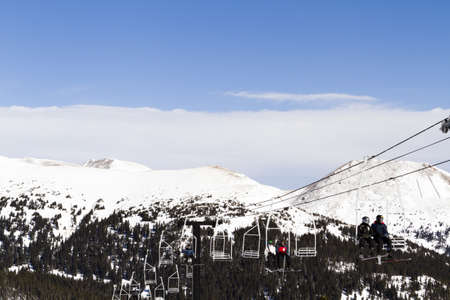 2012-2013 skiing season at Loveland ski resort, Colorado.のeditorial素材