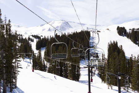 2012-2013 skiing season at Loveland ski resort, Colorado.のeditorial素材