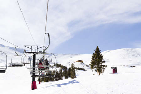 2012-2013 skiing season at Loveland ski resort, Colorado.のeditorial素材