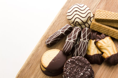 Assorted European cookies covered in Belgian chocolate.