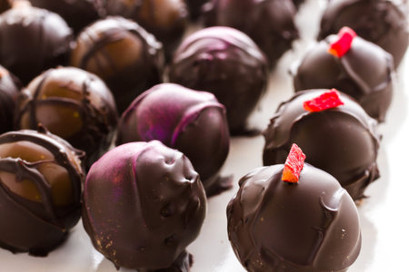 Gourmet assorted truffles hand made by chocolatier.