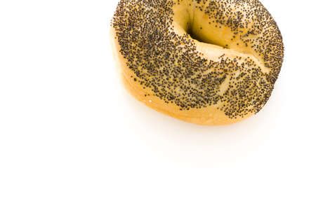 Freshly baked poppyseed bagelの写真素材