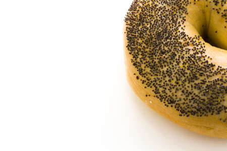 Freshly baked poppyseed bagelの写真素材