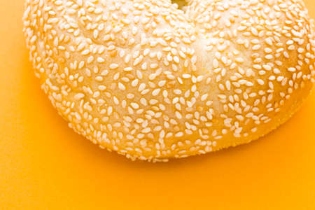 Freshly baked Sesame seed bagel.の写真素材