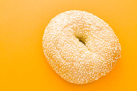 Freshly baked Sesame seed bagel.の写真素材