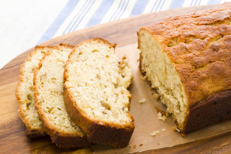 Homemade banana bread from classic recipe.