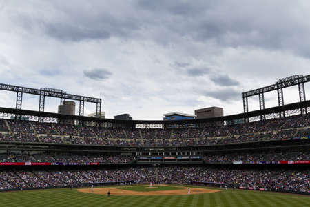 April 21, 2013 baseball game Colorado Rockies vs Arizona Diamondbacks at Coors Field.のeditorial素材