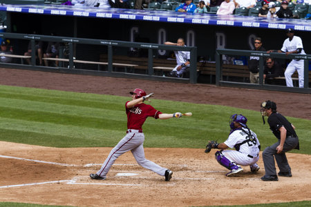 April 21, 2013 baseball game Colorado Rockies vs Arizona Diamondbacks at Coors Field.のeditorial素材