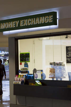 Money exchange at the Denver International Airport.のeditorial素材