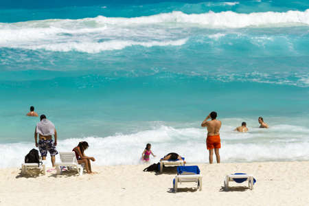 Beach of the Caribbean Sea in daytime.のeditorial素材