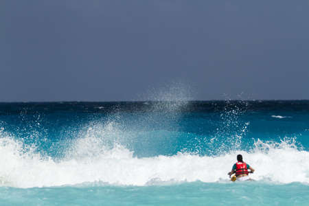 Beach of the Caribbean Sea in daytime.のeditorial素材