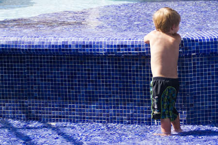 Swimming pool at the vacation resort in Mexico.のeditorial素材