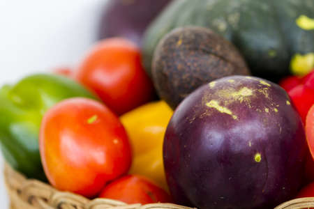 Fresh vegetables in basket.の写真素材