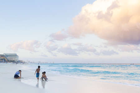 Sunset over the beach on Caribbean Sea.のeditorial素材