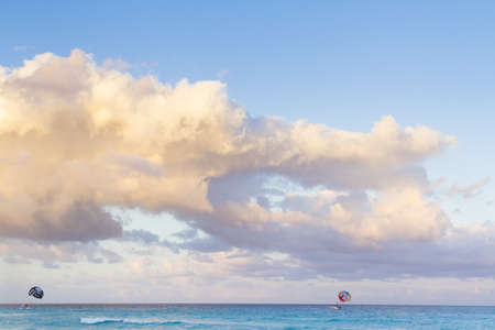 Sunset over the beach on Caribbean Sea.の写真素材