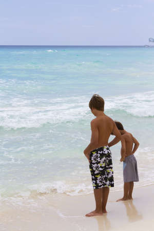 Vacationing on the beach of the Caribbean Sea.の写真素材